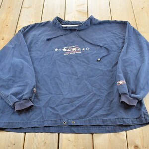 Sudadera ligera estilo años 90 de Christopher And Banks con bandera estadounidense de estrellas y rayas, talla 2XL para hombre / Cuello redondo de punto estilo años 90