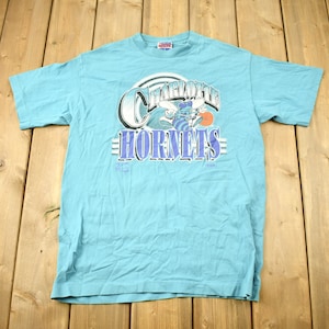 Vintage 1990s Charlotte Hornets NBA T-shirt / Single Stitch / Sportswear / Streetwear / Rare Sports Tee / Made In USA / Hornets Tee