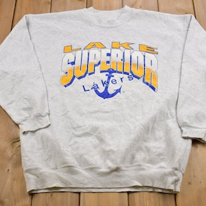 Vintage 1990s Dodger Lake Superior Lakers Made In USA Crewneck Sweatshirt / 90s Crewneck / Souvenir / Athleisure / Streetwear / 90s Dodger