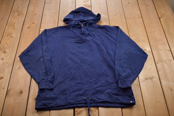 Vintage 1990s Russell Athletics Blank Hooded Sweatshirt / 90s