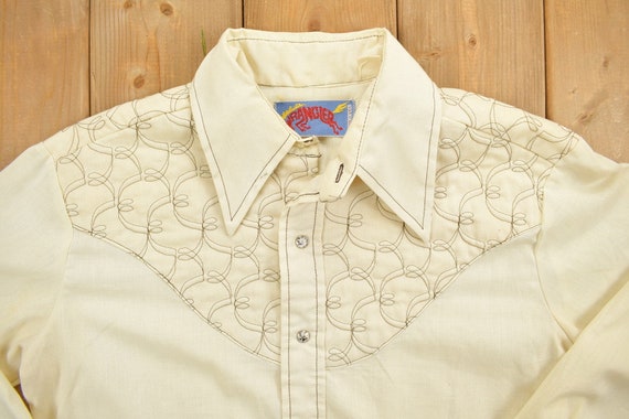 Vintage 1970s Quilted Wrangler Snap Button Shirt … - image 4