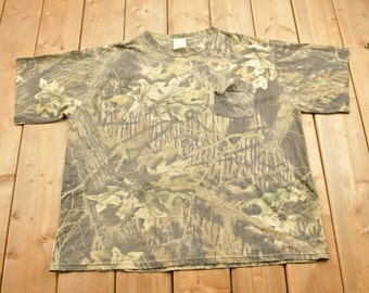Vintage 1990s Mossy Oak Break Up Camo T-Shirt / All Over Print / Outdoorsmen / Retro Style / Vintage Hunting T-Shirt / Camo T- Shirt