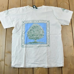 ヴィンテージ 1990 年代 ビーバー カヌー Trees Are For Living グラフィック T シャツ / シングルステッチ / ストリートウェア / ネイチャー T シャツ / アウトドアマン T シャツ
