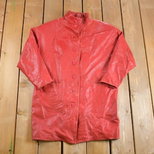 Vintage 1980s Red Leather Jacket / Fall Outerwear / Leather Coat / Winter Outerwear / Streetwear Fashion / Jacket / Made in Canada