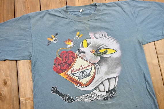 Vintage 1997 Naturally Distressed Aerosmith Nine Lives World Tour