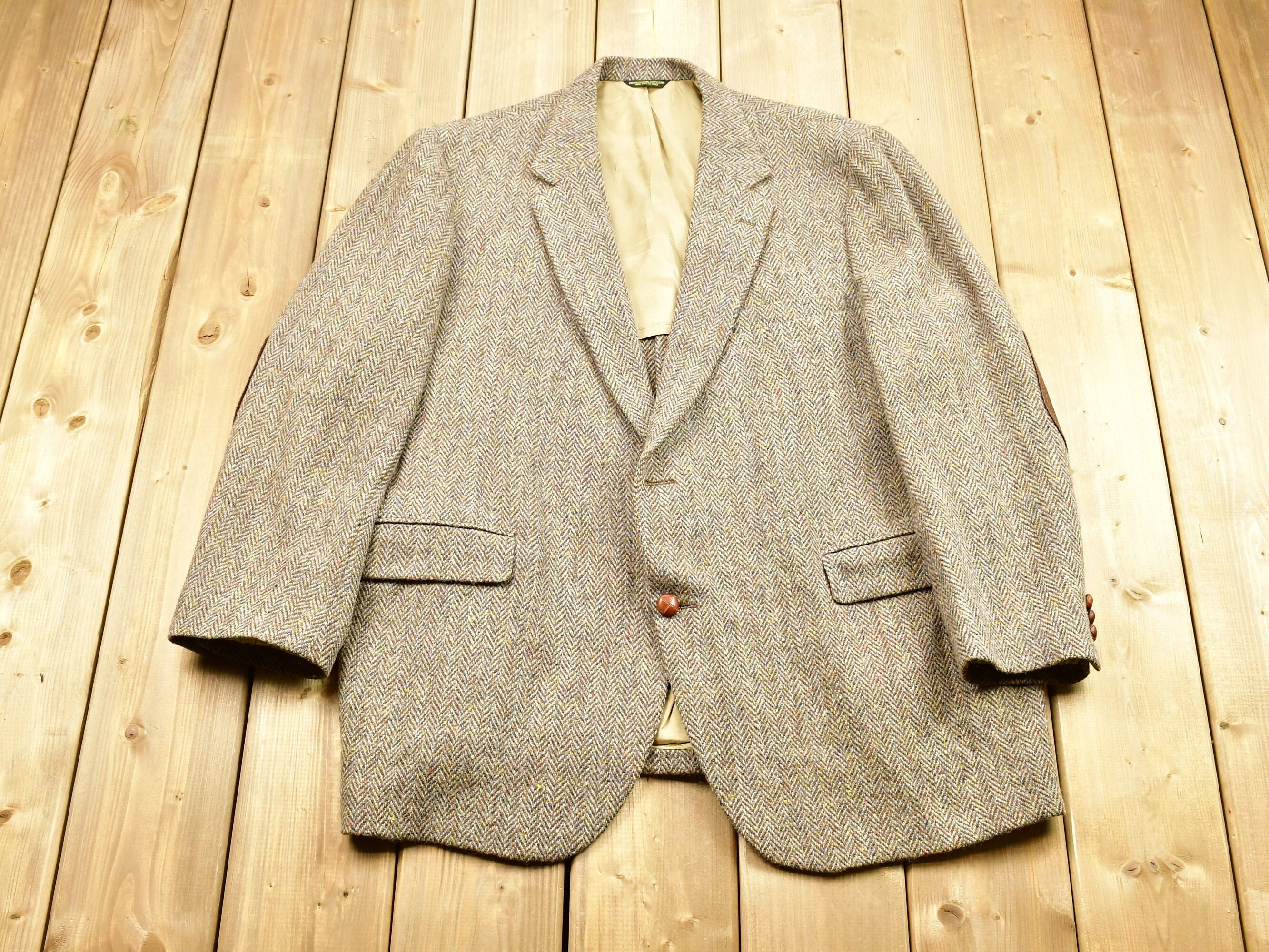 Vintage Harris Tweed Hand Woven Scottish Wool Button up
