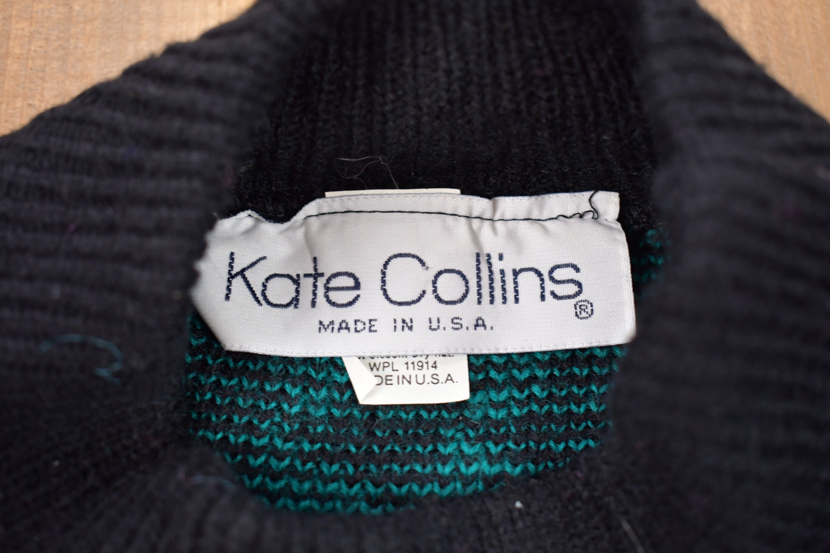 Vintage 1990s Kate Collins Made in USA Knitted Sweater / Vintage 