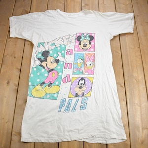 Vintage 1990s Mickey And Pals Graphic Lounge T-Shirt / 90s Graphic Tee / Single Stitch / Pajama Shirt