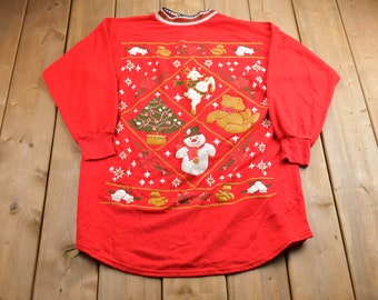 Vintage 90's Christmas Graphic Collared 