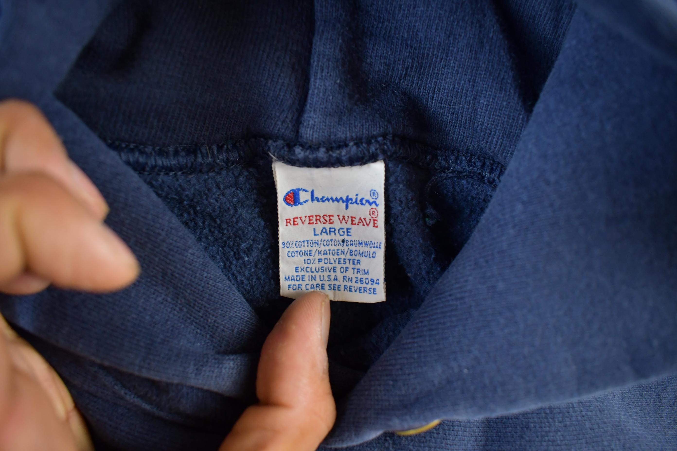Vintage 90s Champion Reverse Weave Hoodie: USA Made, Men