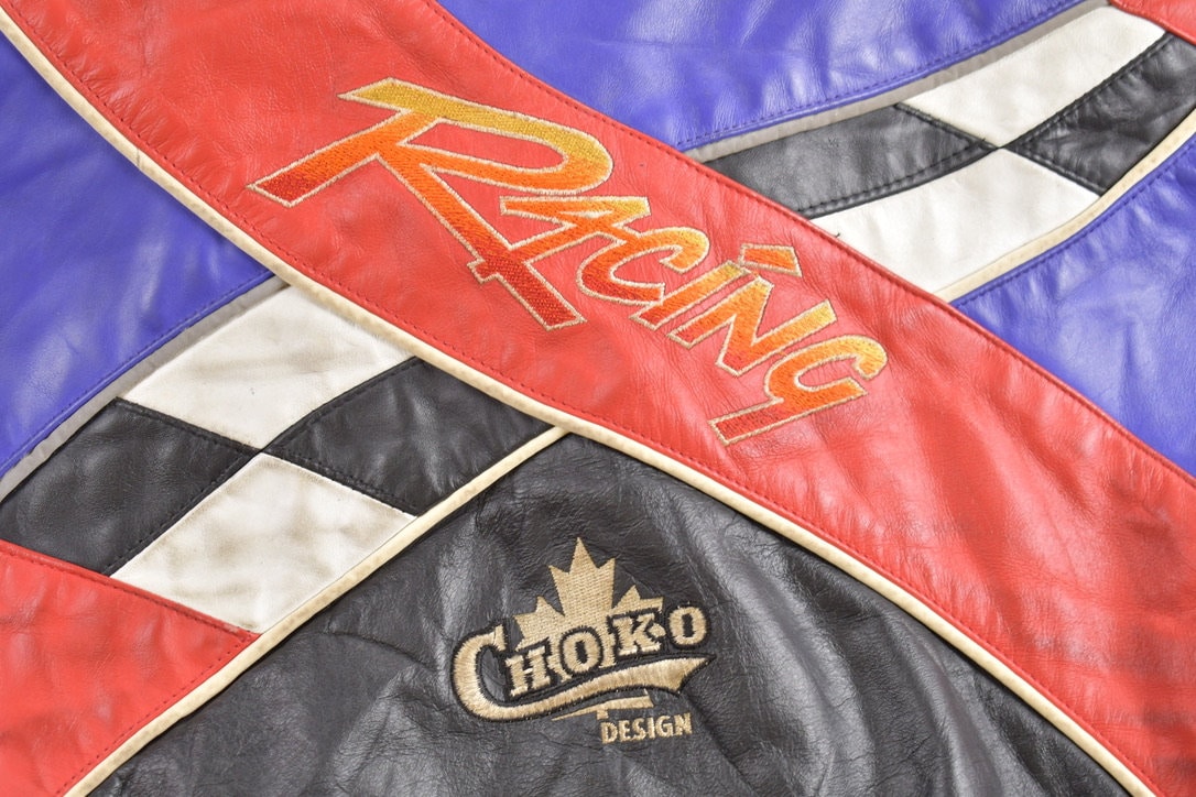 Vintage 1990s Choko Leather Racing Jacket / Sport III / Racing