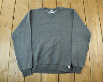 Vintage 1990s Russell Athletics Blank Crewneck Sweatshirt Men's Small / 90s Crewneck / Athleisure / Vintage Russell / Made In USA