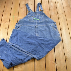 Peto vaquero vintage de la década de 1990 con tirantes de mezclilla Imperial KEY, talla 52 x 30 / Petos vintage / Ropa de trabajo / Ropa de trabajo vintage / Petos vintage