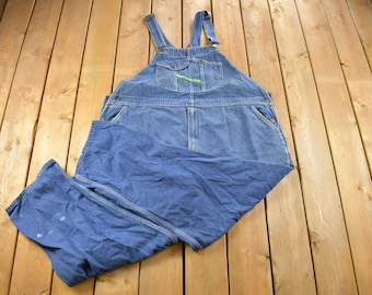 Vintage 1990s KEY Imperial Denim Jean Bib Overalls Size 52 x 30 / Vintage Overalls / Workwear / Vintage Workwear / Vintage Overalls