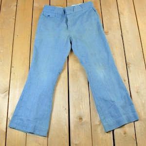 Vintage 1960s Blue Bell Bottom Pants / Made in USA / American Vintage / Workwear / Streetwear / Vintage Pants