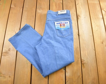 Vintage 1970s Deadstock Genuine Roebucks Flex Jeans Size 40 x 30 / Made in USA / American Vintage / Workwear / Streetwear / With Tags