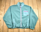 Vintage 1990s Misty Mountain Turquoise Fleece Sweater Ski Sweater 90s Sweater Streetwear Athleisure Hiking Outdoorsman