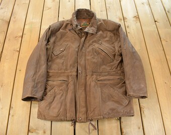 Vintage 1980s Don Camillo Leather Jacket Men's XL / Fall Outerwear / Leather Coat / Winter Outerwear / Streetwear Fashion
