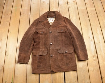 Vintage 1980s The Leader Suede Leather Jacket / Fall Outerwear / Leather Coat / Vintage Suede / Made In Canada / Suede Jacket
