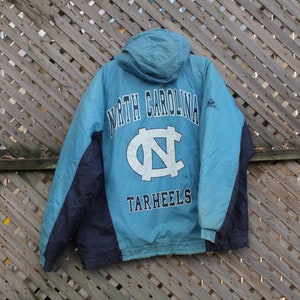 Vintage 1990s University Of North Carolina Tar Heels Puffer Jacket / Sportswear / Streetwear / Collegiate Jacket / Color Block / UNC image 5