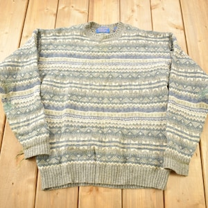 Vintage 1990s Pendleton 100% Virgin Shetland Wool Knitted Crewneck Sweater / Vintage Crewneck / Pendleton Sweatshirt