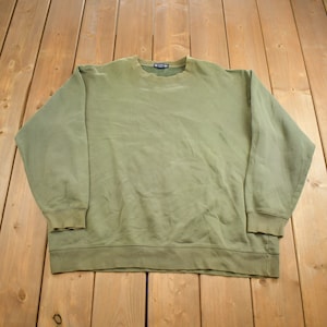 Vintage 1990s Lands End Green Crewneck Sweatshirt