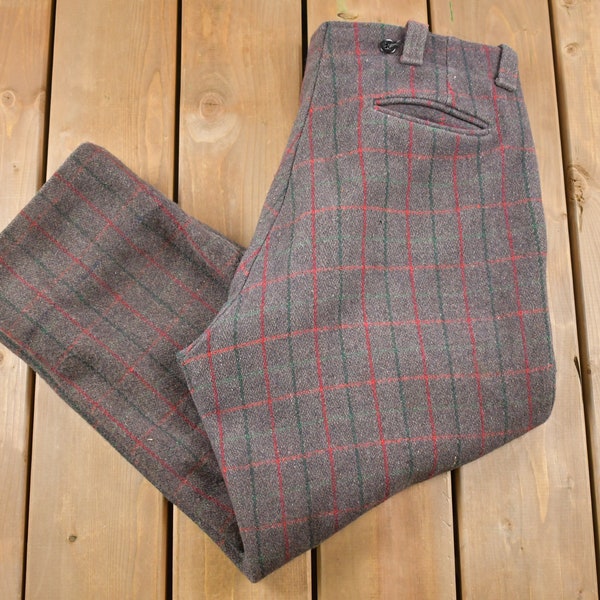 Vintage Pinstriped Light Brown Trousers - W31 L30