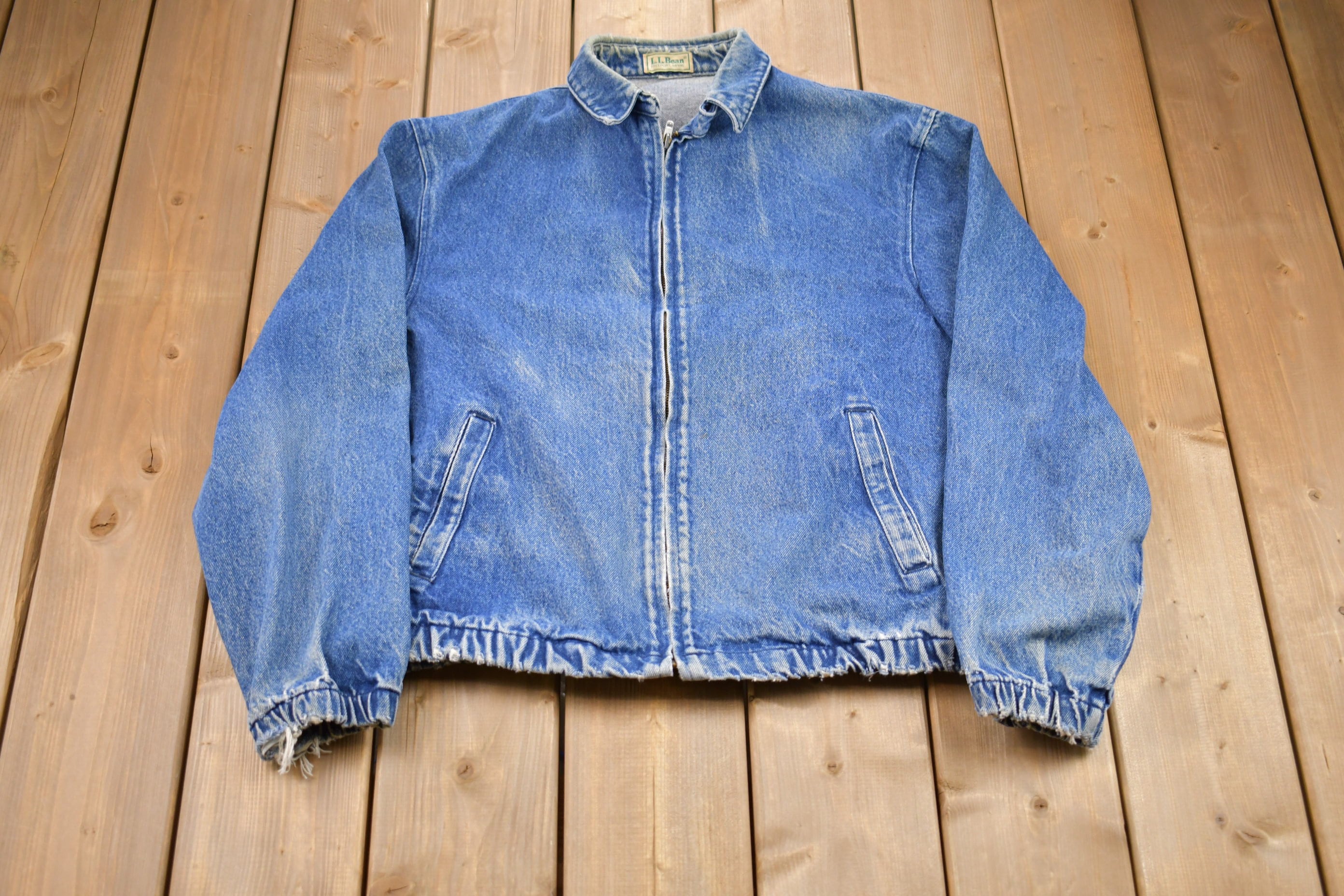 Vintage 1990s LL Bean Denim Jean Jacket Vintage Denim Streetwear Vintage Fall Outerwear Fall Jacket LL Bean Denim Etsy