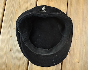 Czapka wełniana Kangol Tropic 504 z lat 90. XX wieku, rozmiar XL / Kapelusz z lat 90. / Czapka Kangol Vintage / Czapka gazeciarza / Czarna