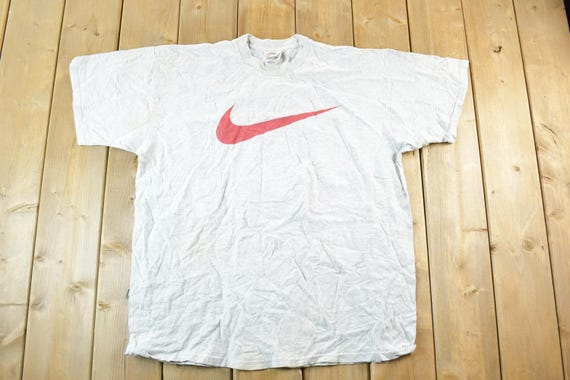 Vintage 1990s Nike Big Swoosh Graphic T-shirt Mens Large / Swoosh
