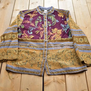 Vintage 1990s Sag Harbor Floral Tapestry Button Up