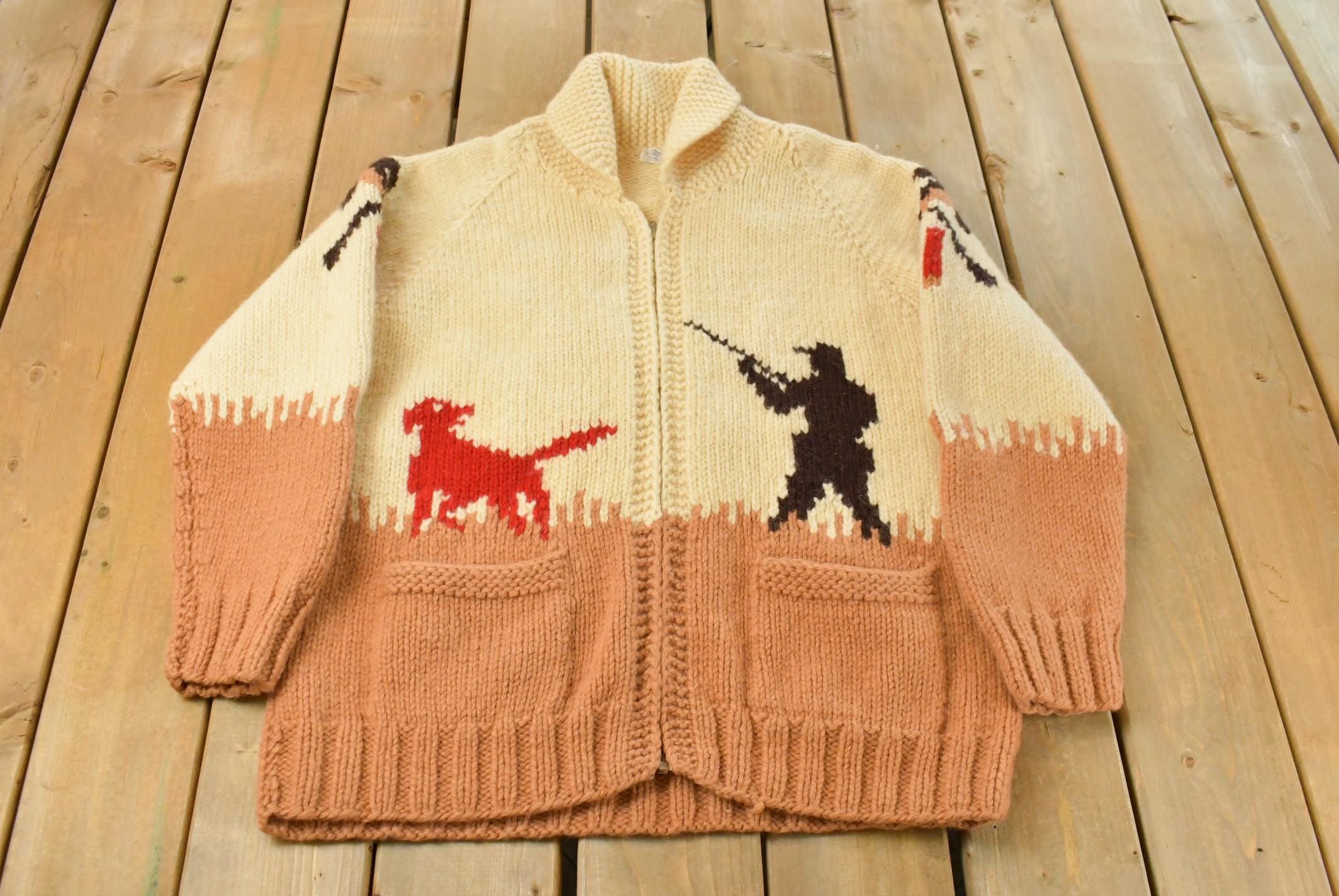 Vintage Hunting Cowichan Sweater - Etsy
