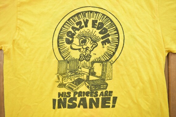 Vintage 1980s Very Rare Crazy Eddies Graphic T-Sh… - image 3