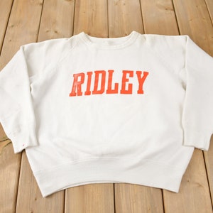 Vintage 1980s RIDLEY Spell Out Crewneck Sweatshirt Made In Canada