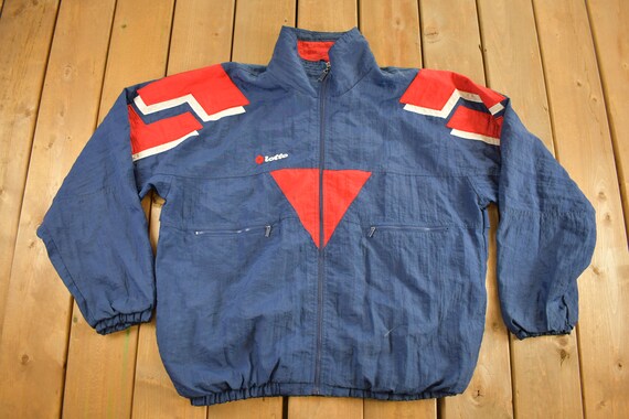 Vintage 1990s Lotto Nylon Windbreaker / Sports Jacket / Sportswear  
