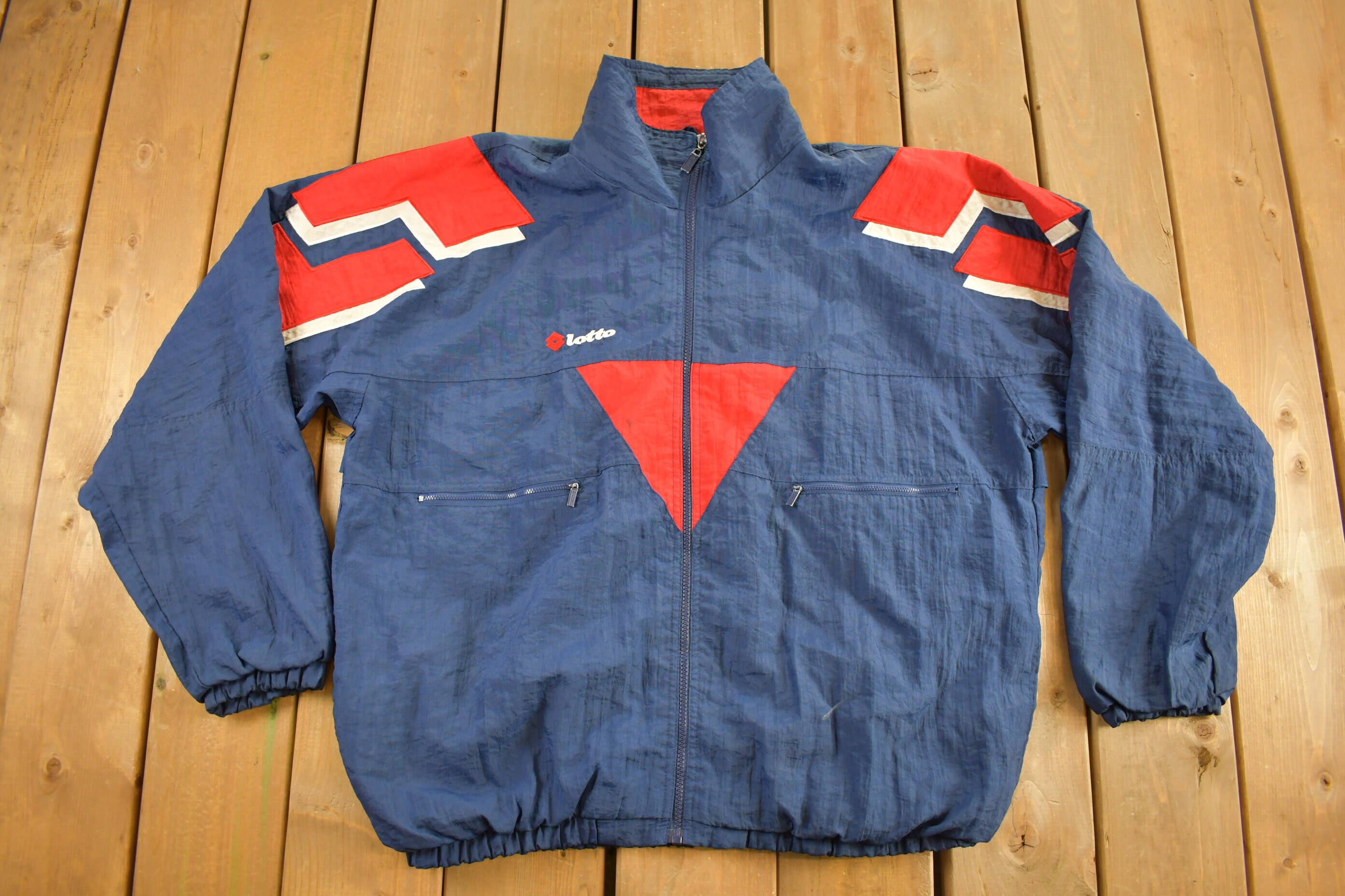 Vintage 1990s Lotto Nylon Windbreaker / Sports Jacket / Sportswear