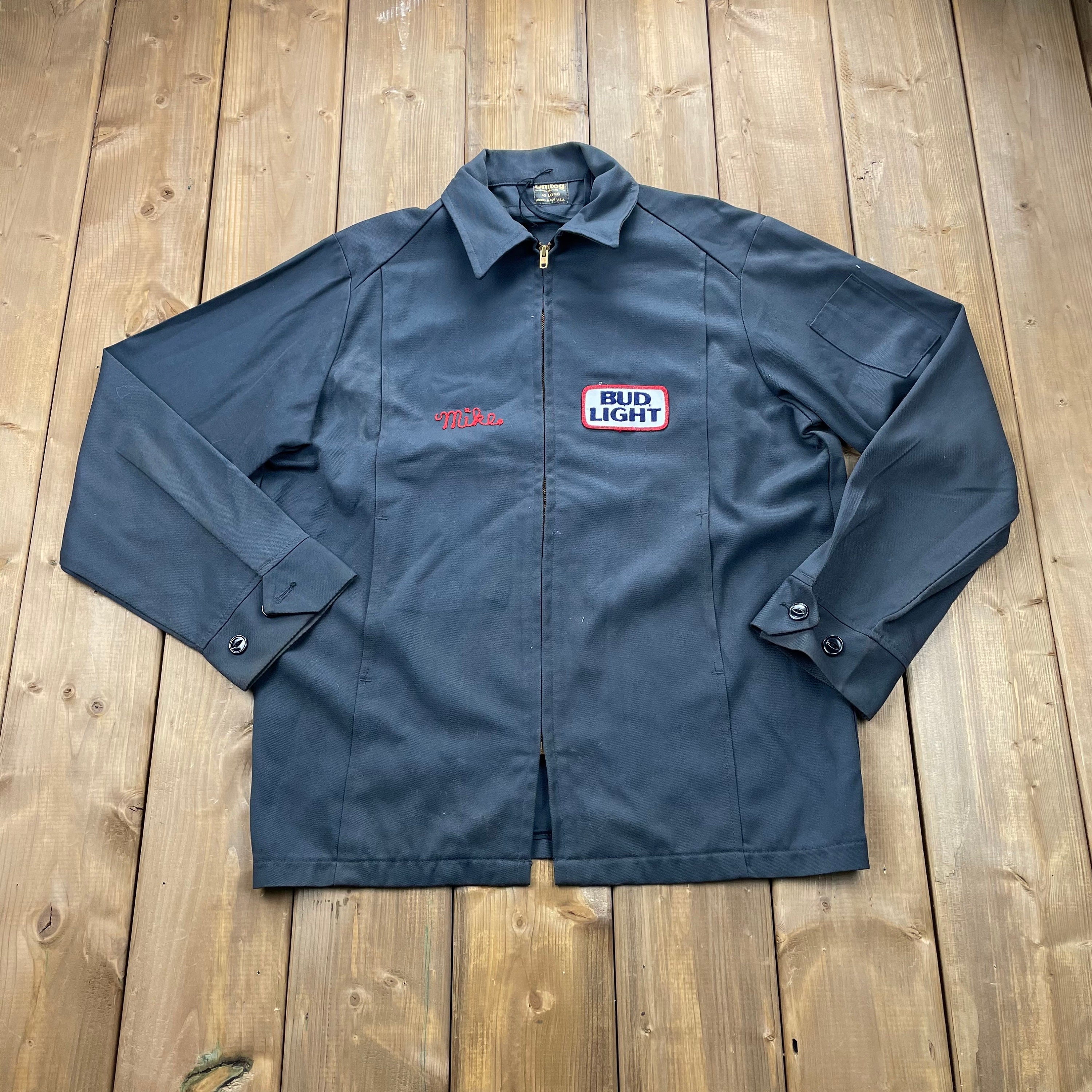 Vintage Unitog Bud Light Beer Patch Work Jacket / 90s Light
