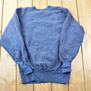 Vintage 1990s Champion Reverse Weave Blank Blue Sweatshirt / Vintage Champion / Vintage Pullover / Streetwear / Athleisure Sportswear