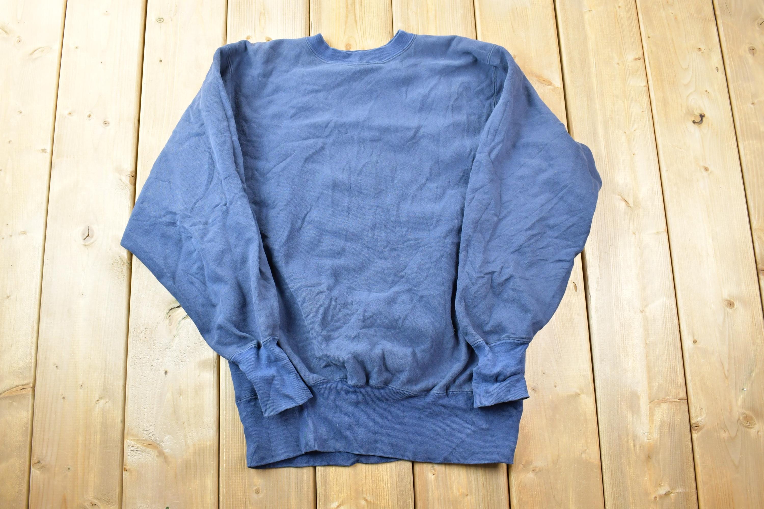 Vintage 1990s Champion Reverse Weave Blank Blue Sweatshirt 