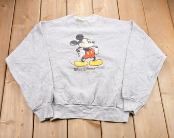 Vintage 1990s Kids Walt Disney World Mickey Mouse Crewneck Sweatshirt / 90s Crewneck / Souvenir / Athleisure / Streetwear / 90s Disney