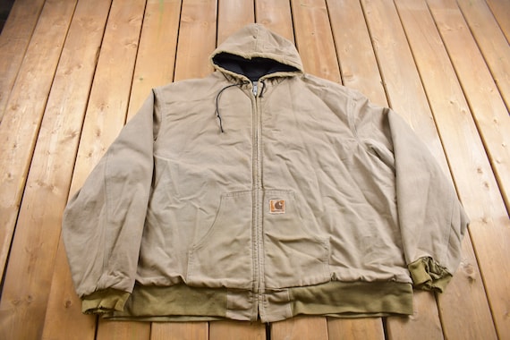 Vintage 1990s Carhartt Hooded Cinched Active Jac Work Jacket