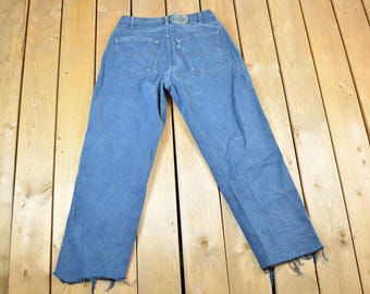 Vintage 90s Levis Silvertab Baggy Light Wash Denim Distressed Wide