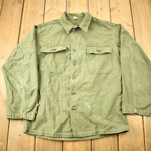 Vintage 1970s OG 107 Military Button Up Shirt / USMC / US Army Green / Militaria / True Vintage / U.S. Army Top / Authentic Military Gear