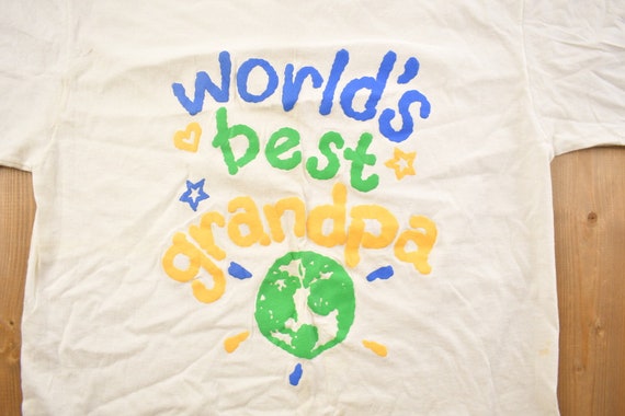 Vintage 1990s Worlds Best Grandpa Graphic T Shirt… - image 3