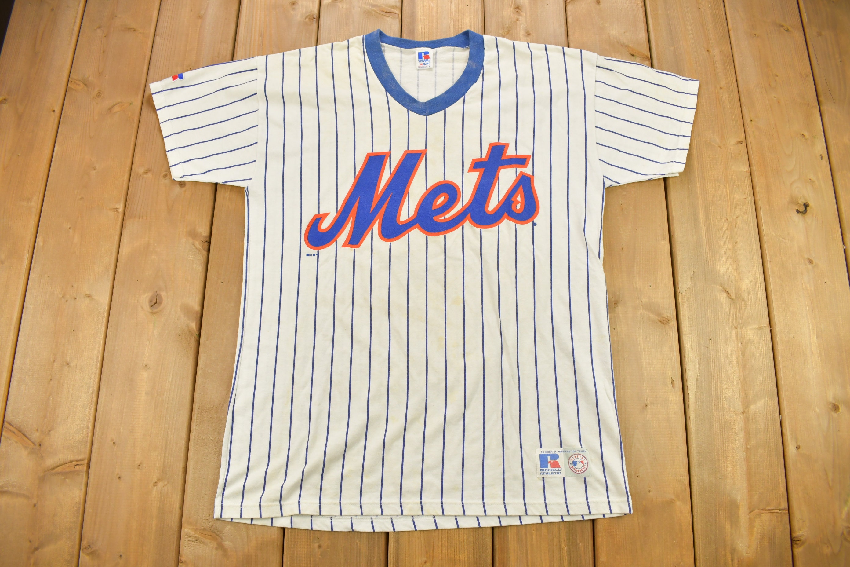 Vintage 1990s New York Mets MLB Pinstripe Jersey T-shirt / -  Finland