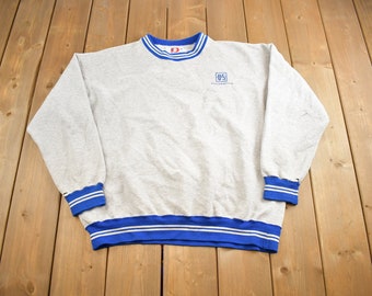 Vintage 1990s Dodger US Communications Embroidered Crewneck Sweatshirt Made In USA