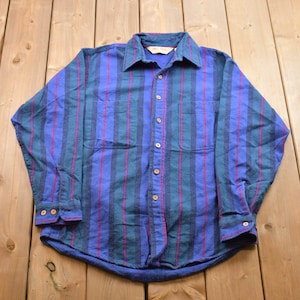 Vintage 1990s Big Mac Button Up Shirt / Made in USA / 1990s Button Up / Vintage Warm Flannel / Casual Wear / Workwear / Striped Button Up
