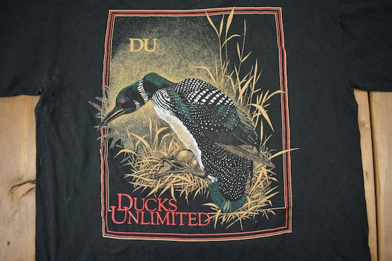 Vintage 1990s Ducks Unlimited Graphic T-Shirt / S… - image 3
