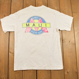 Vintage 1990s Maui Beach Club Souvenir T Shirt / Streetwear / Made In USA / Vacation Tee / Travel T Shirt / Hawaii