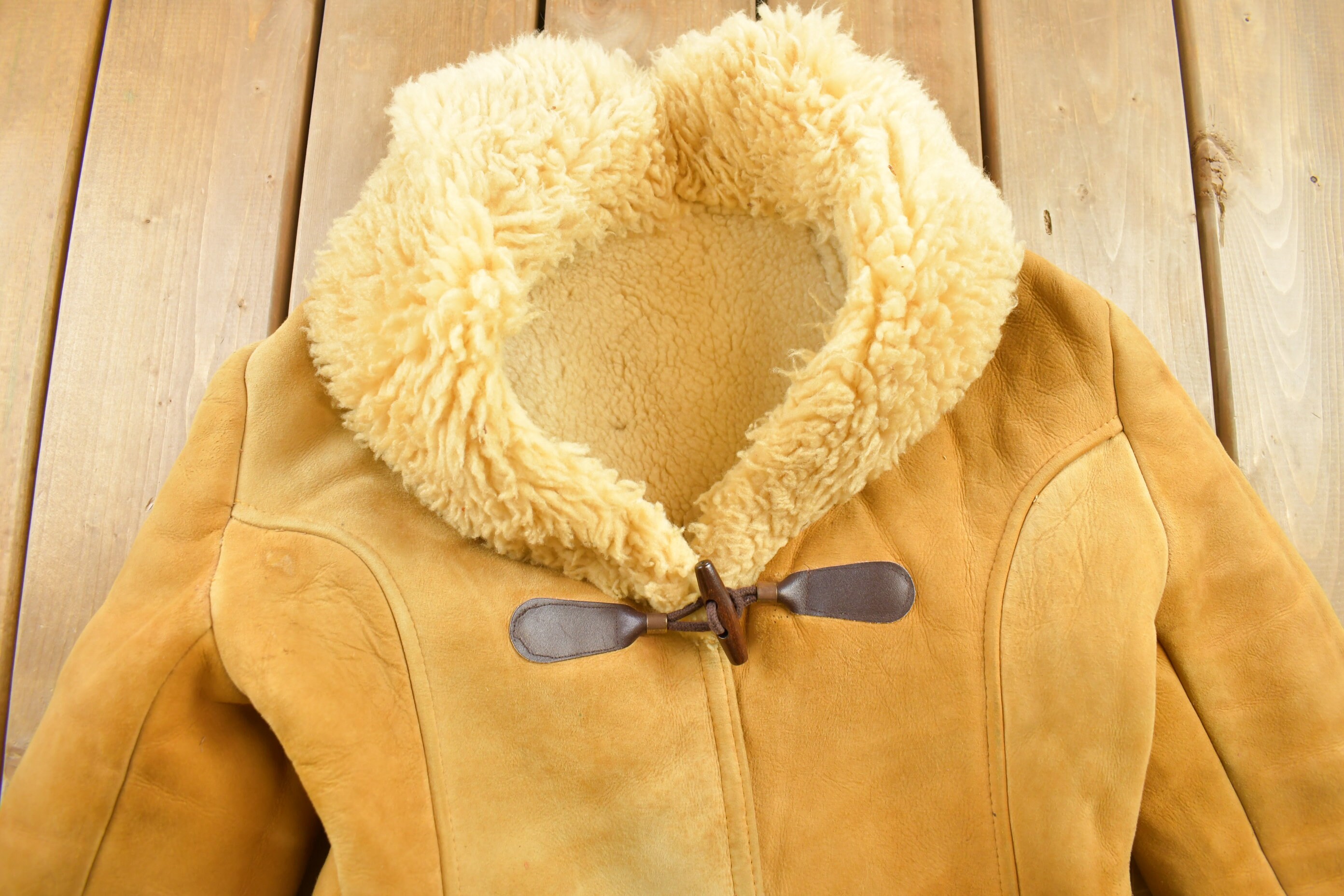 Vintage 1980s Motson Genuine Sheepskin Shearling Leather